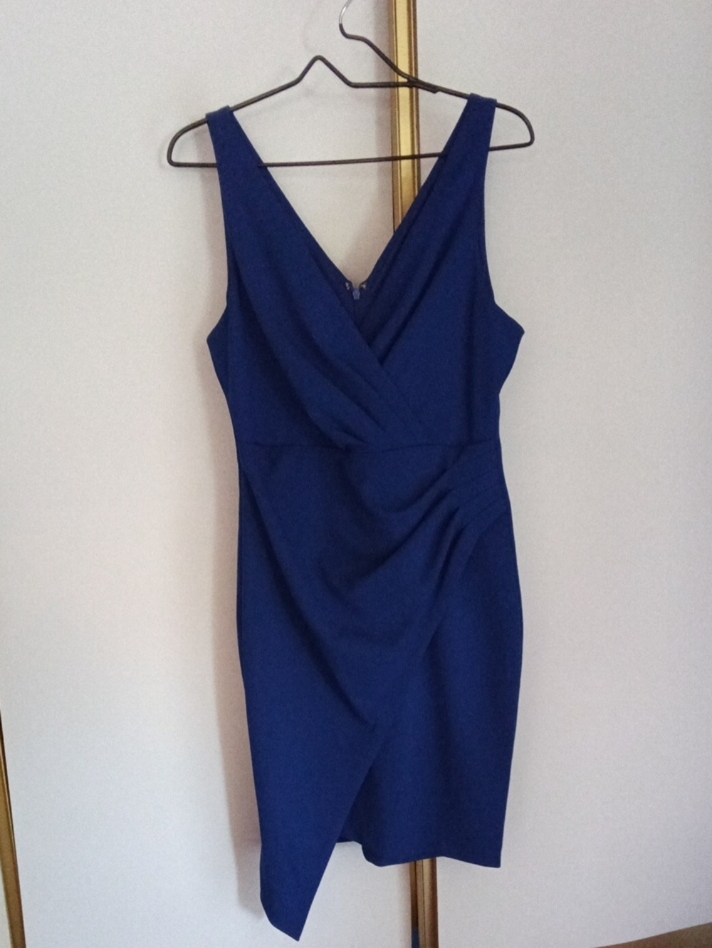 Guess Royal Blue Sleeveless Wrap-Front Midi Dress